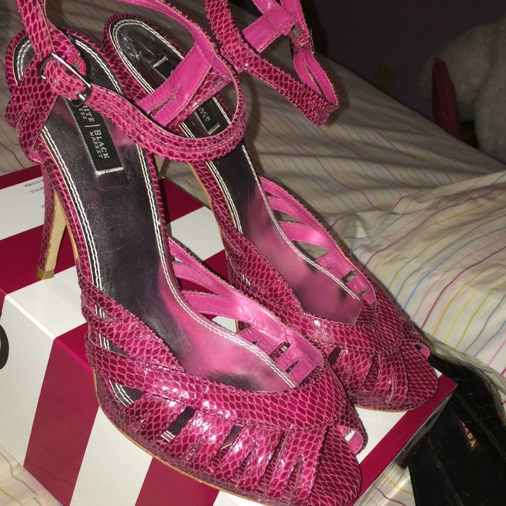White House Black Market Raspberry Heels